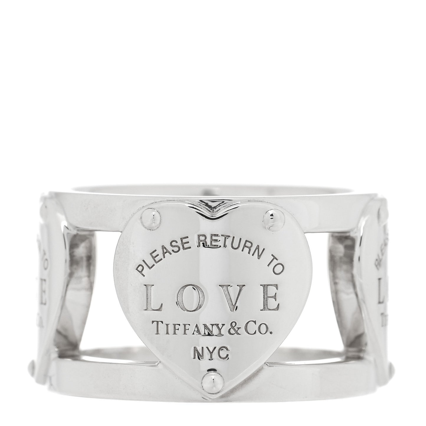 Sterling Silver Return to Tiffany Heart Wide Band Ring 50 5.25