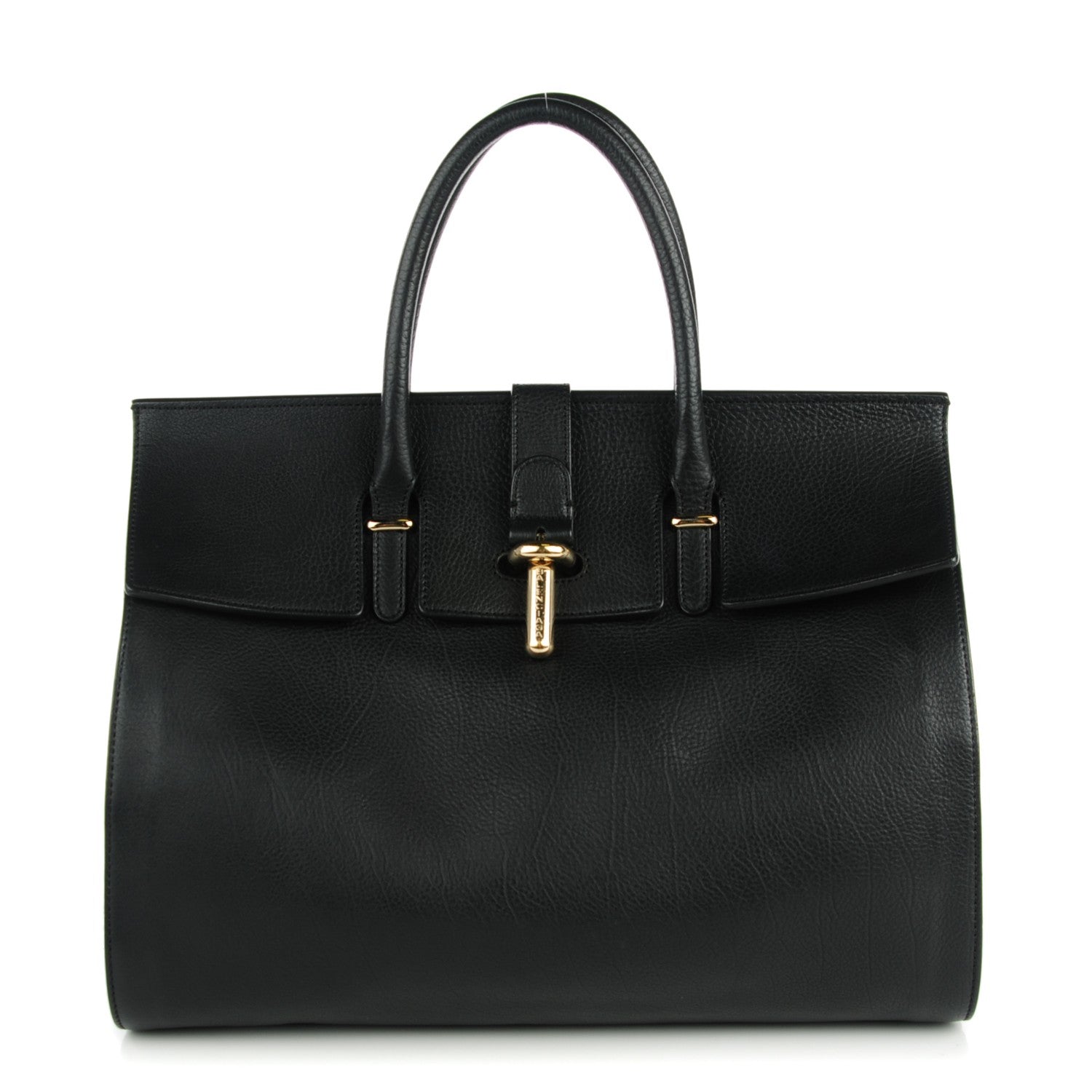 Balenciaga Grained Calfskin M Tube Round Tote Black 1 of 7