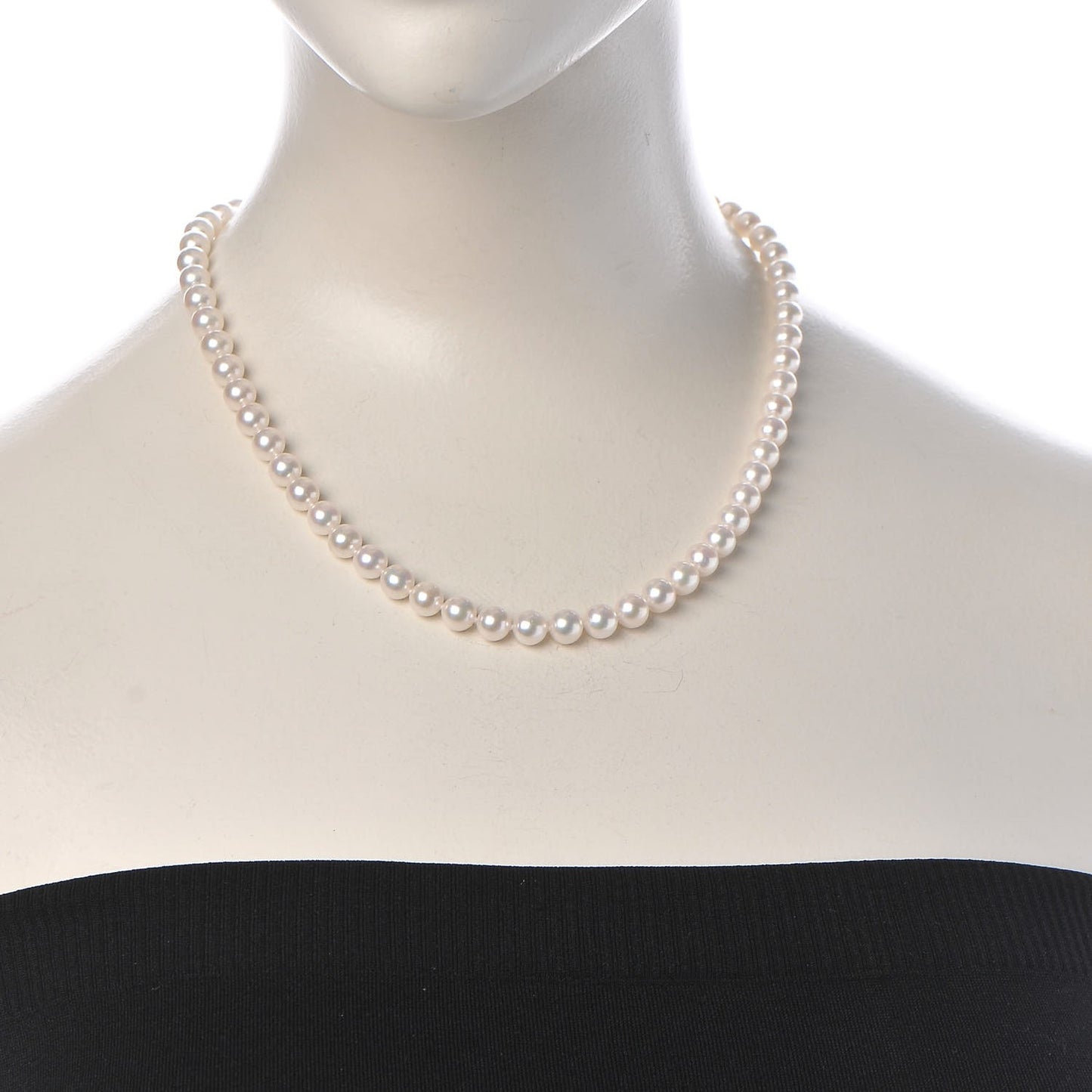 18K White Gold Akoya Cultured Pearl 6-7mm Strand Necklace 17