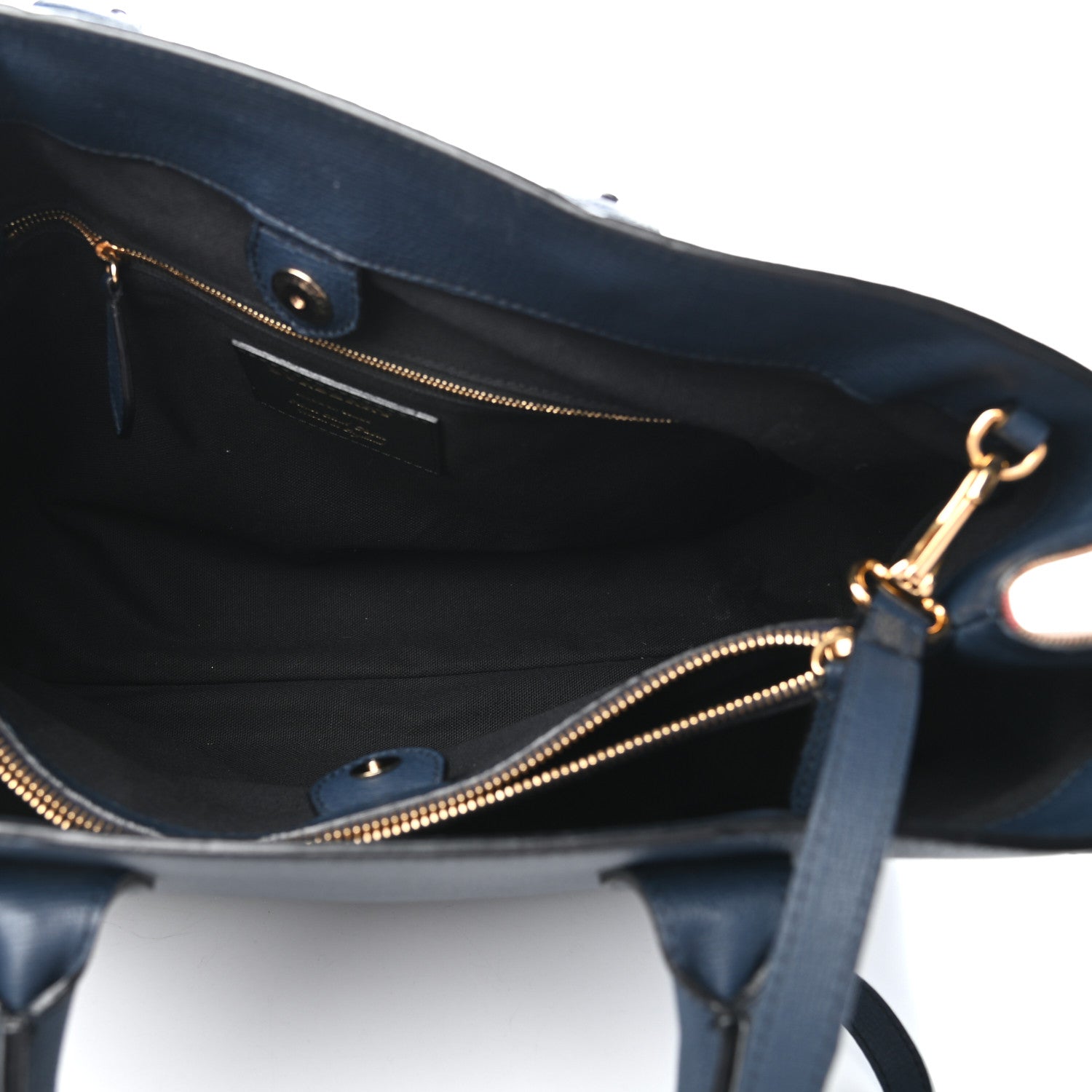 Burberry Grainy Calfskin House Check Large Banner Tote Midnight Blue 5 of 11