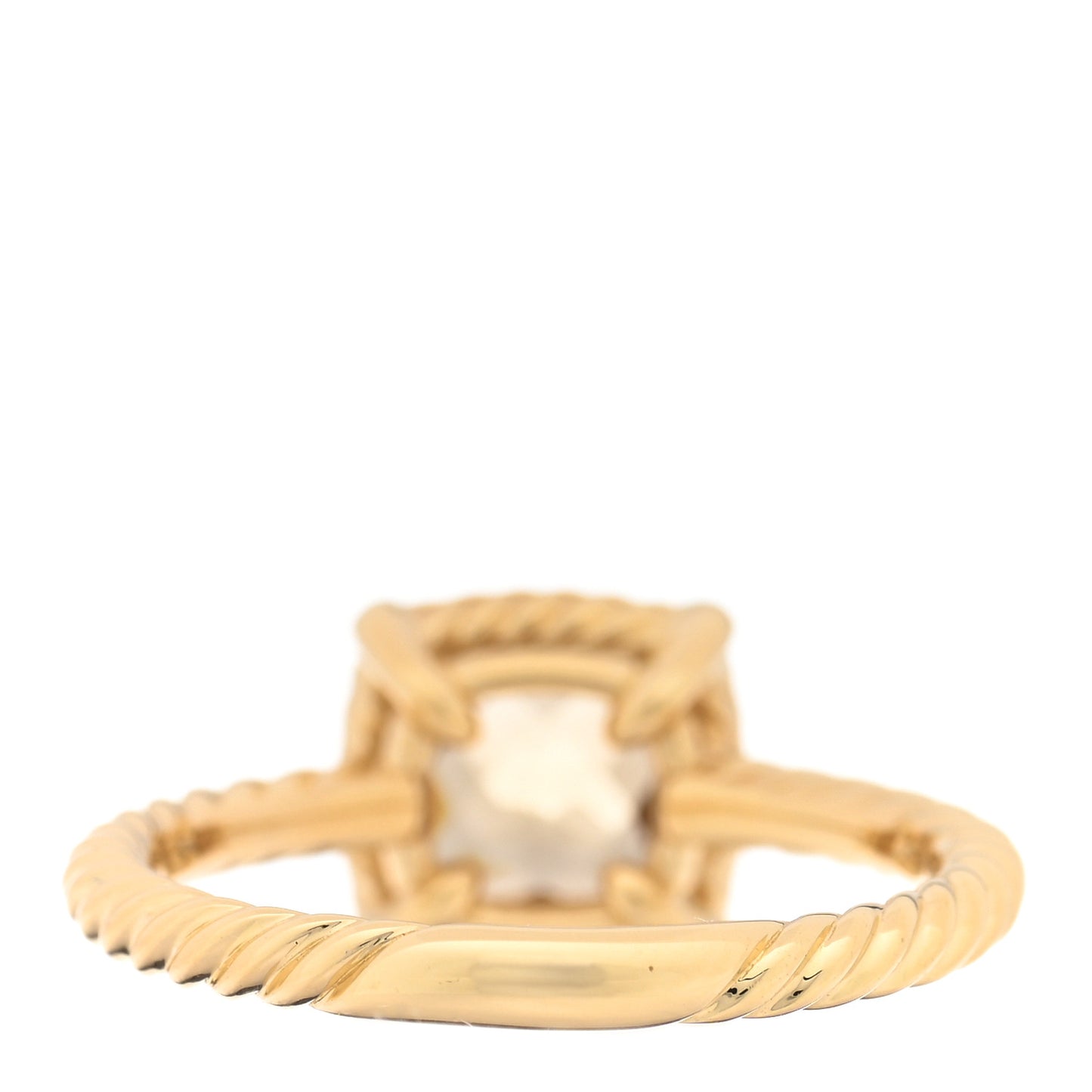 18K Yellow Gold Diamond Citrine 7mm Petite Chatelaine Pave Bezel Ring 56 7.5