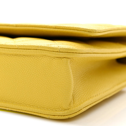 Chanel Caviar Quilted Wallet on Chain WOC Yellow 11 of 12