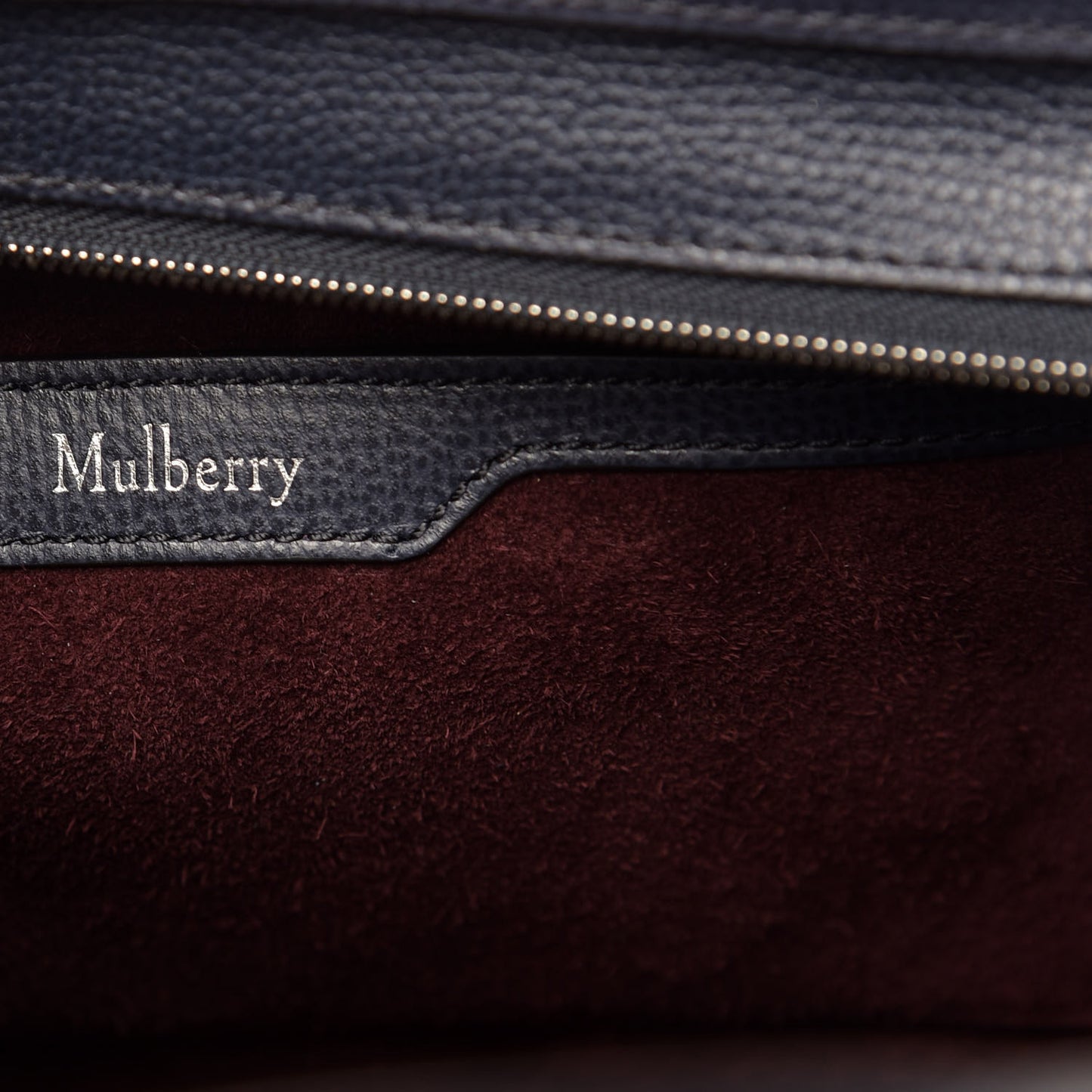 Small Classic Grain Mini Bayswater Zip Tote Navy