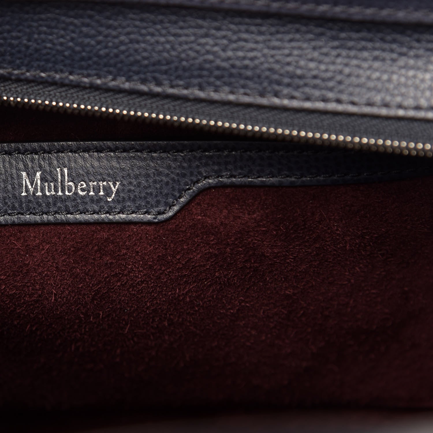 Mulberry Small Classic Grain Mini Bayswater Zip Tote Navy 7 of 10