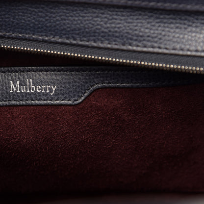 Mulberry Small Classic Grain Mini Bayswater Zip Tote Navy 7 of 10