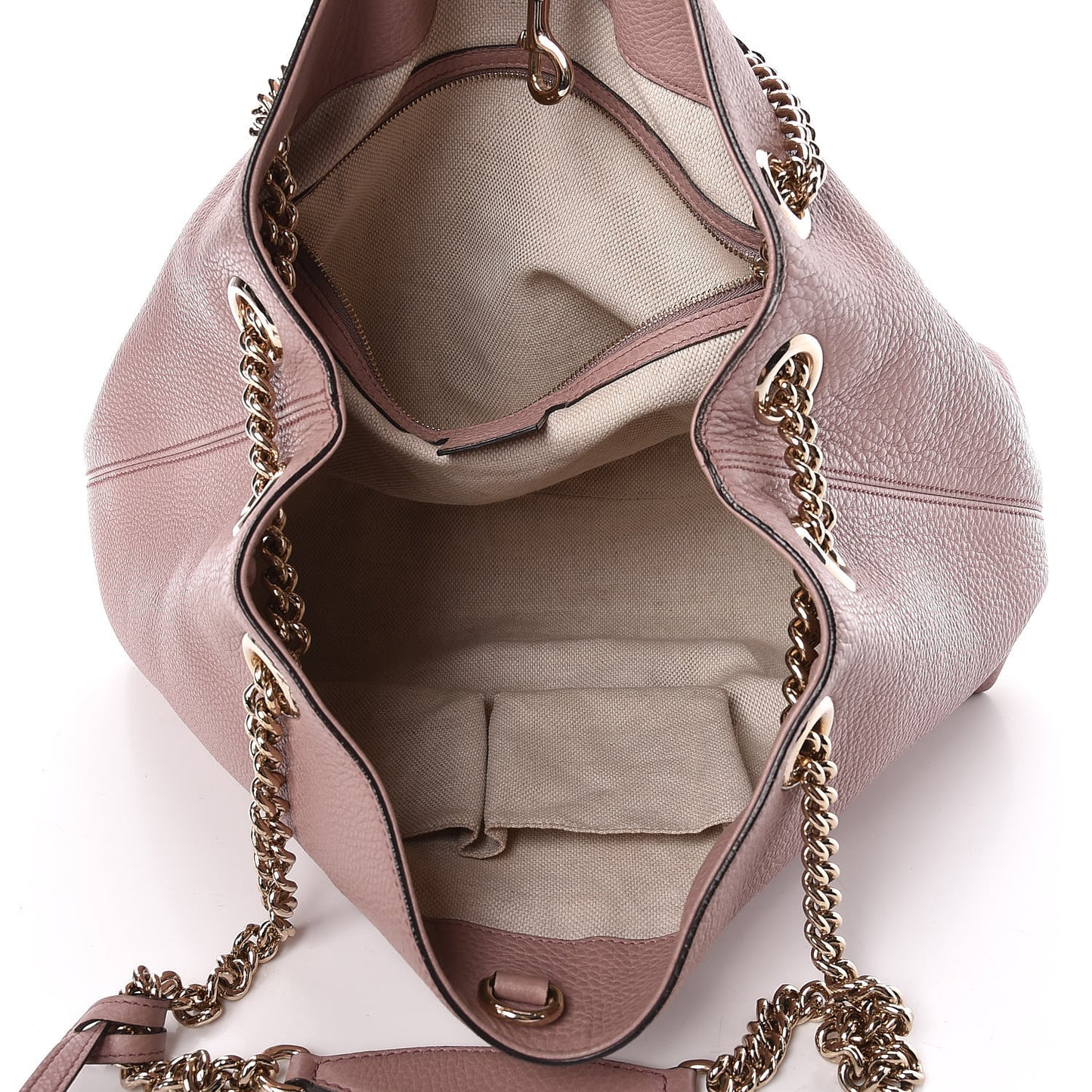 Pebbled Calfskin Medium Soho Chain Shoulder Bag Dark Cipria