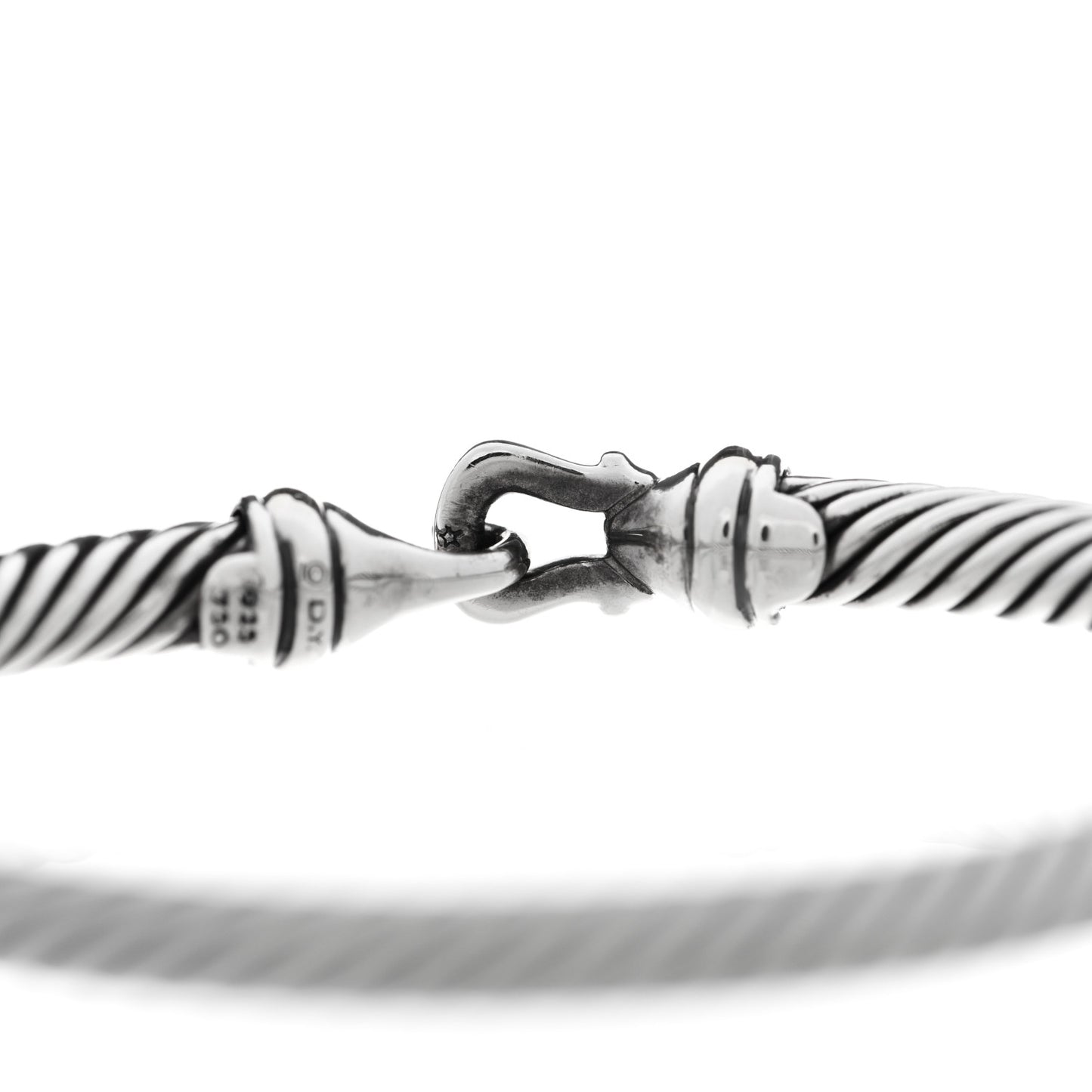 Sterling Silver 18K Yellow Gold 5mm Cable Classic Buckle Bracelet