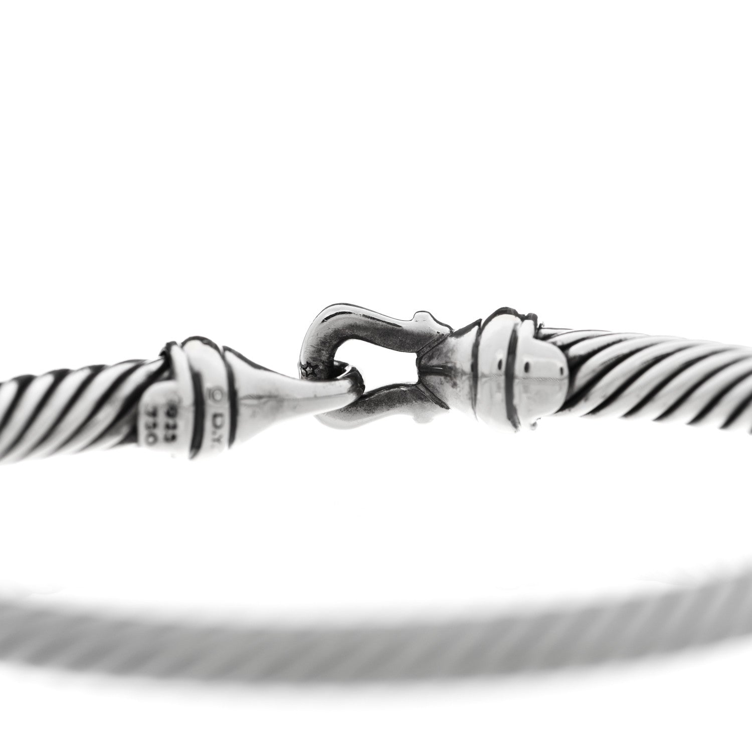 David Yurman Sterling Silver 18K Yellow Gold 5mm Cable Classic Buckle Bracelet 4 of 6