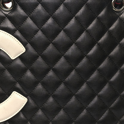 Chanel Calfskin Quilted Large Cambon Tote Black White 8 of 10