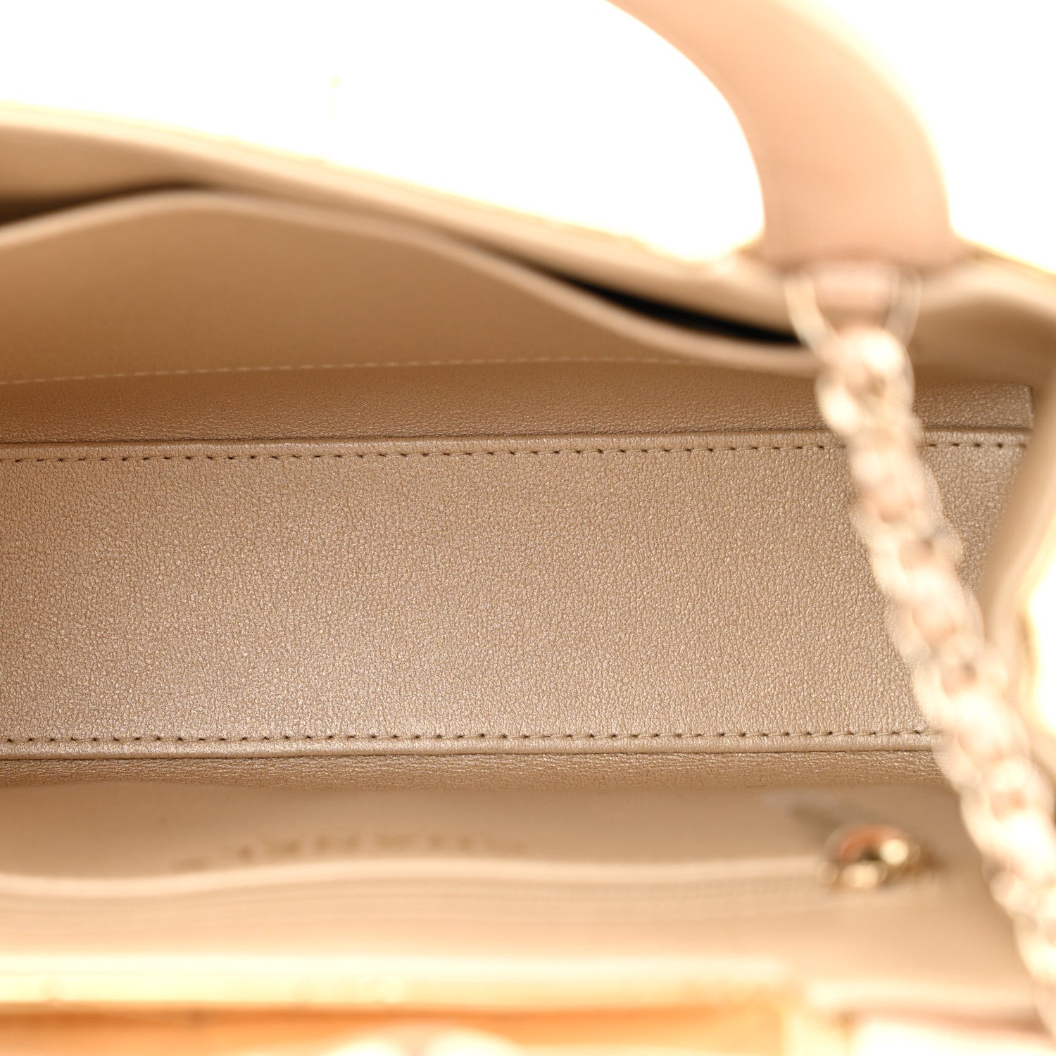 Chanel Mirror Calfskin Metallic Calfskin Quilted Nano Kelly Shopper Gold 5 of 12