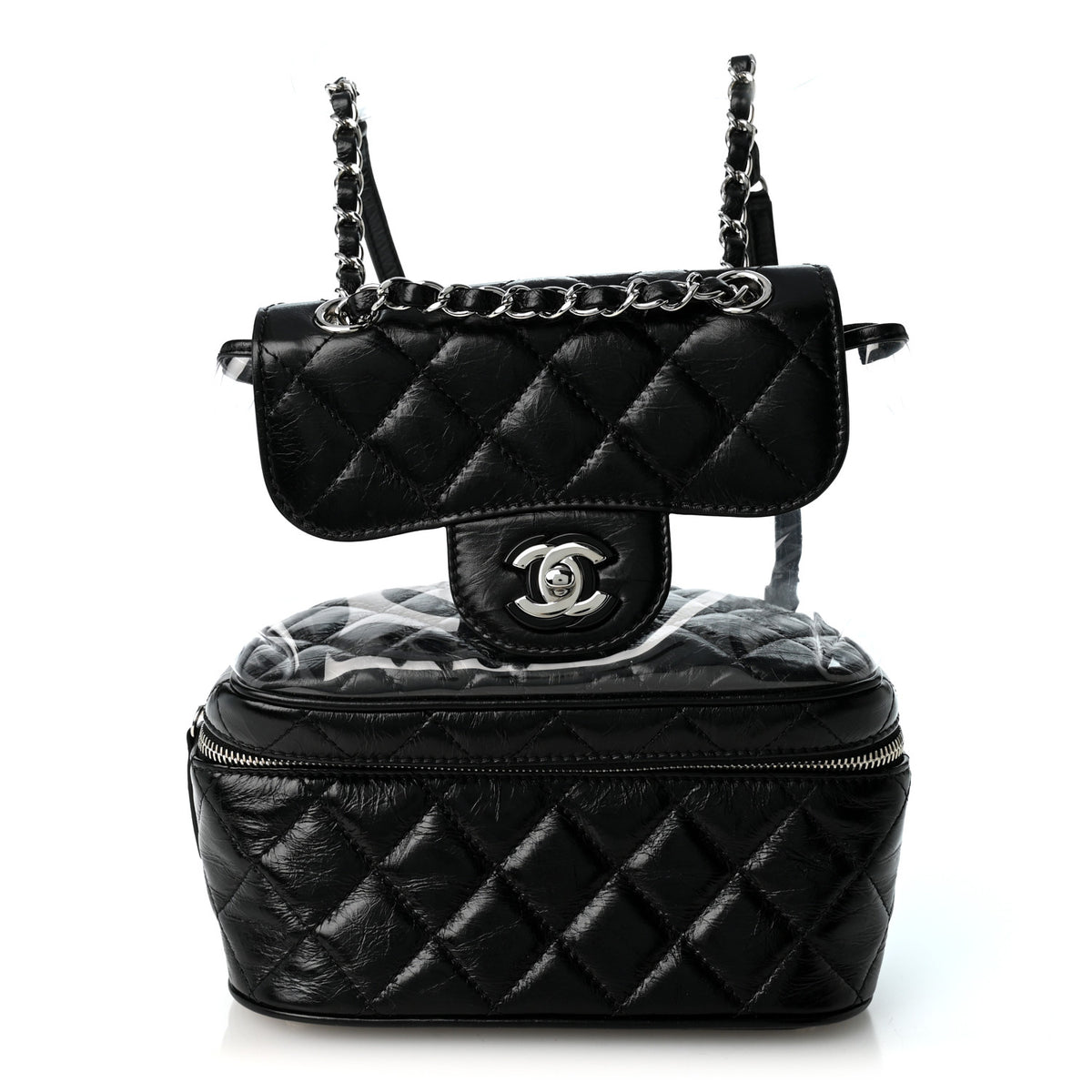 Chanel Crumpled Calfskin PVC Quilted Backpack Black 1 of 11