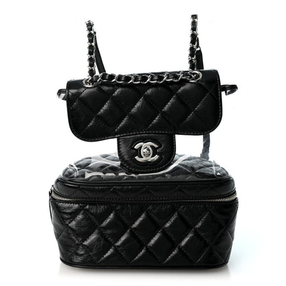 Chanel Crumpled Calfskin PVC Quilted Backpack Black 1 of 11