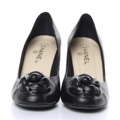 Chanel Lambskin Camellia Pumps 39.5 Black 2 of 12