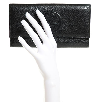Gucci Pebbled Calfskin Large Soho Continental Wallet Black 2 of 8