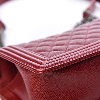 Chanel Caviar Quilted Medium Boy Flap Red 11 of 18