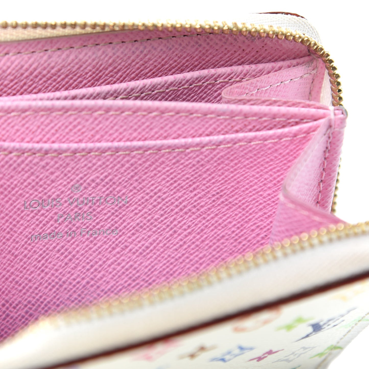 Monogram Multicolor Zippy Coin Purse Wallet White Litchi