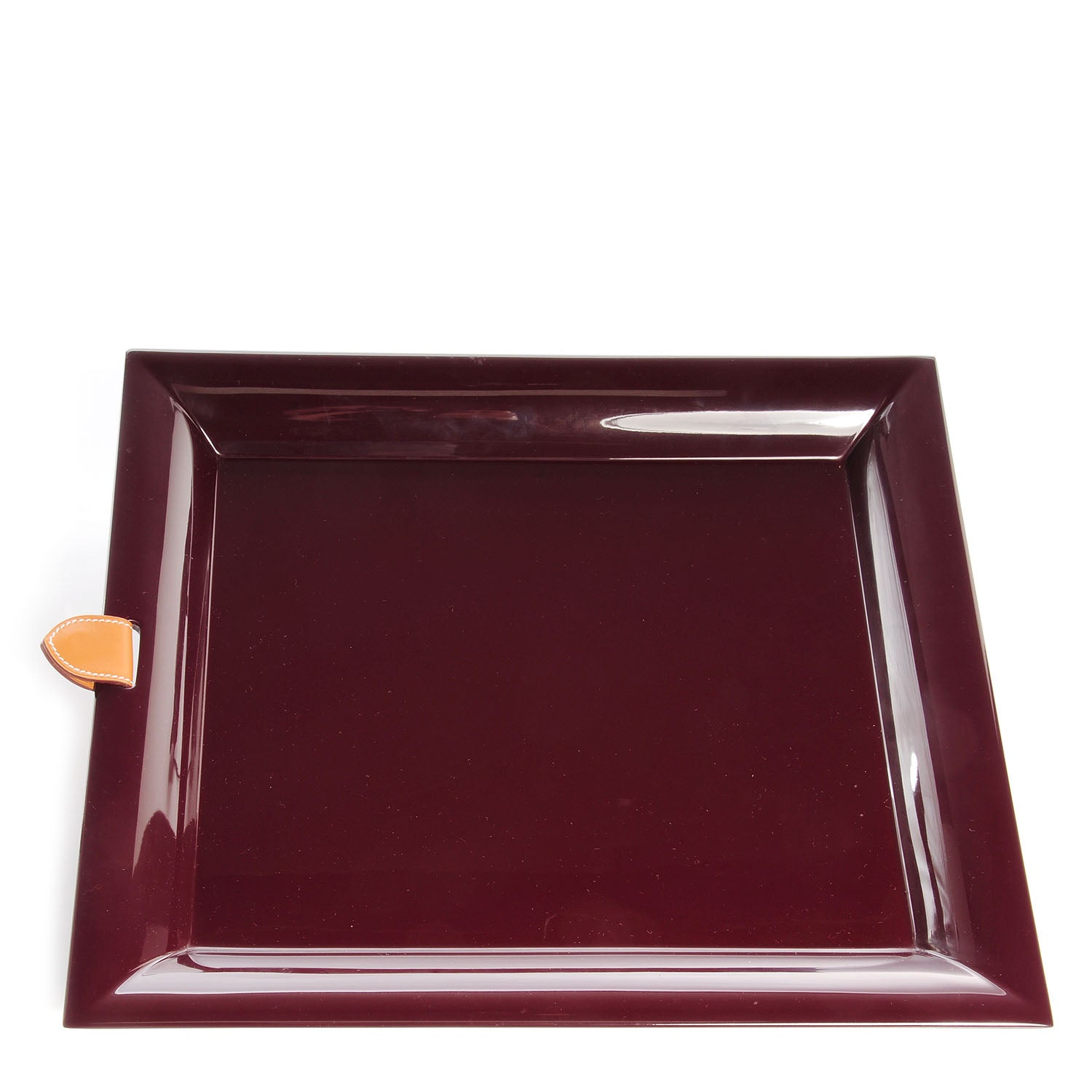 Hermes Lacquered Wood Chamonix Chakor Change Tray Garnet Red 1 of 4