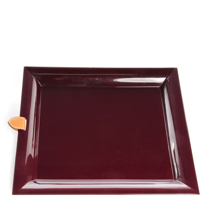 Hermes Lacquered Wood Chamonix Chakor Change Tray Garnet Red 1 of 4