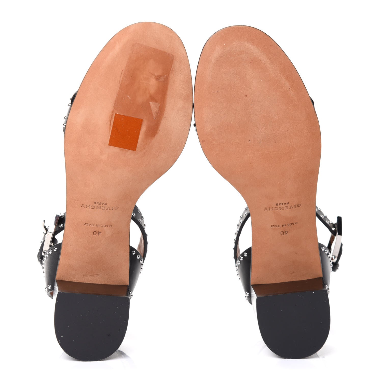 Givenchy Calfskin Studded Elegant Sandals 40 Black 4 of 4