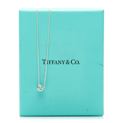 Tiffany Sterling Silver Aquamarine Elsa Peretti Color by the Yard Pendant Necklace 5 of 5