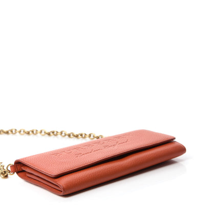 Burberry Calfskin Logo Embossed Chain Wallet Orange 4 of 11