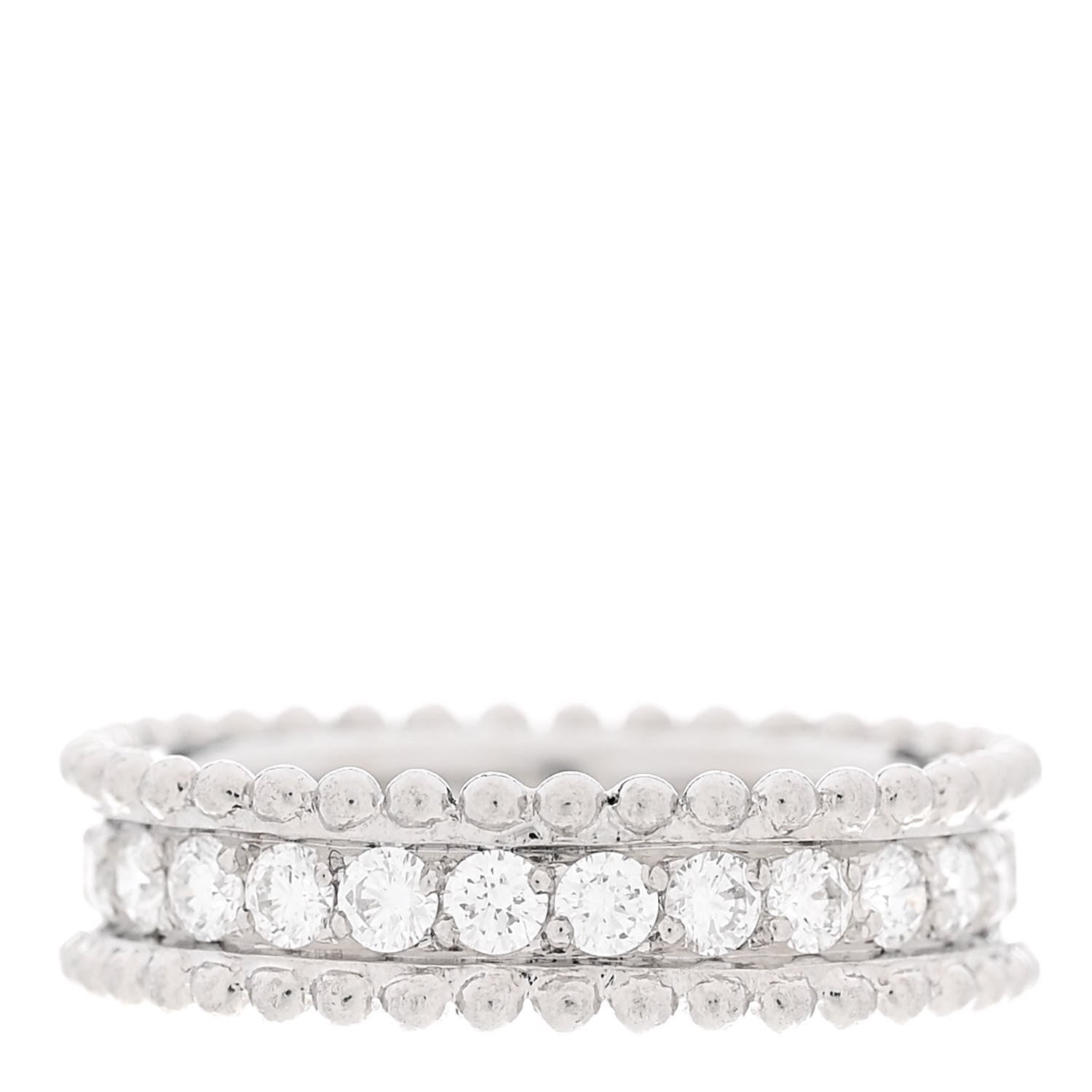 Van Cleef & Arpels Platinum Diamond Estelle Wedding Band Ring 46 3.75 4 of 5
