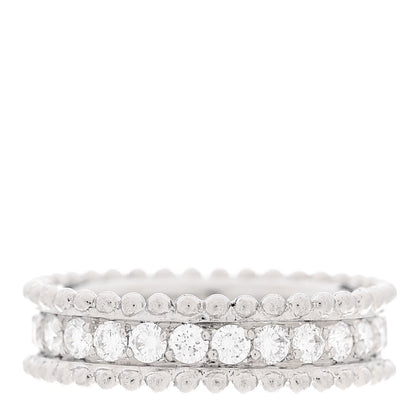 Van Cleef & Arpels Platinum Diamond Estelle Wedding Band Ring 46 3.75 4 of 5