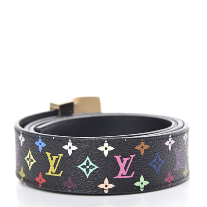 Louis Vuitton Monogram Multicolor LV Cut Reversible Belt 80 32 Black 3 of 6