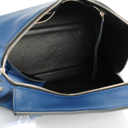 Celine Drummed Calfskin Medium Edge Shoulder Bag Ocean Blue 5 of 9