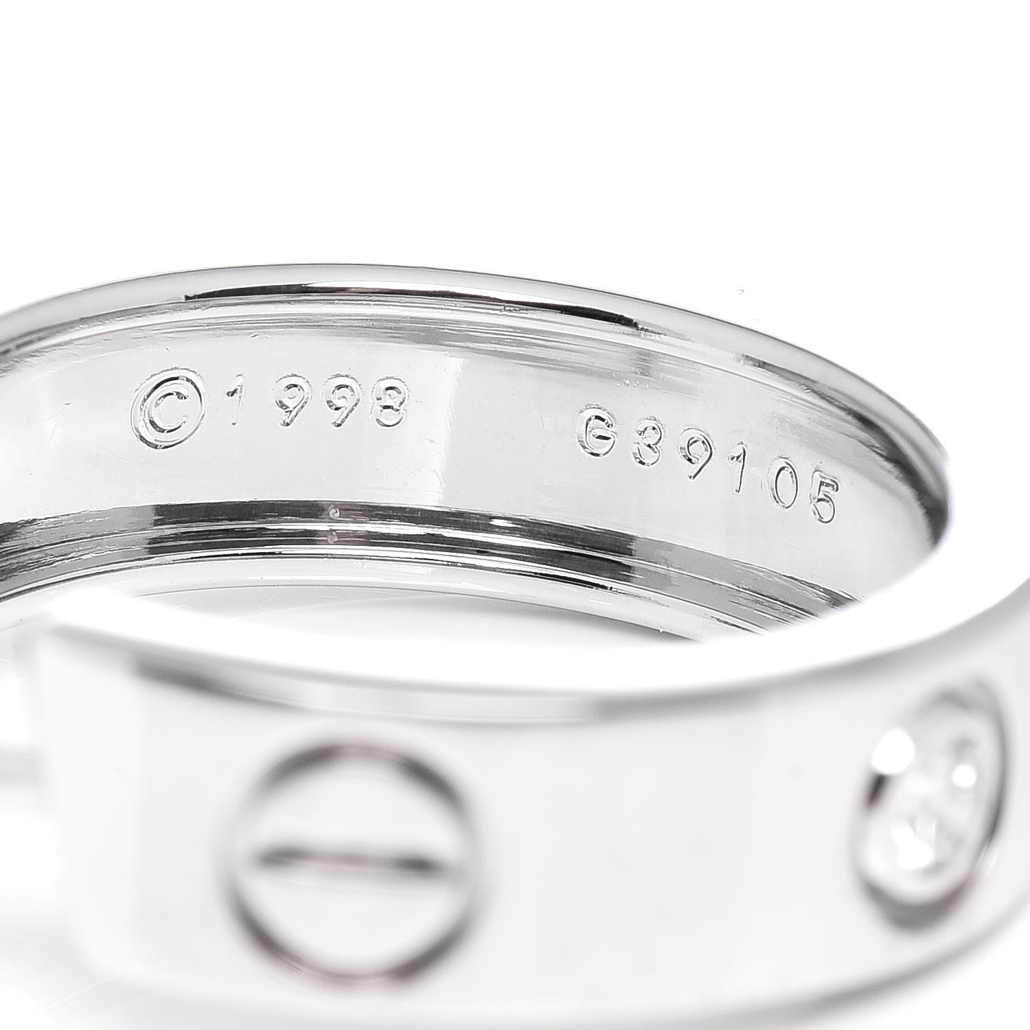 Cartier 18K White Gold 2 Diamond 5.5mm LOVE Hoop Earrings 4 of 7