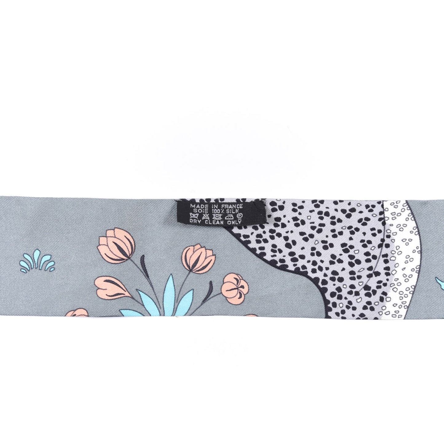 Silk Les Leopards Twilly Gris Acier Gris Perle Peach