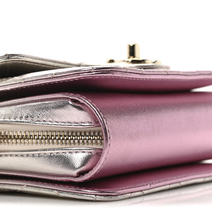 Chanel Metallic Lambskin Like A Wallet Flap Golden Pink 17 of 19