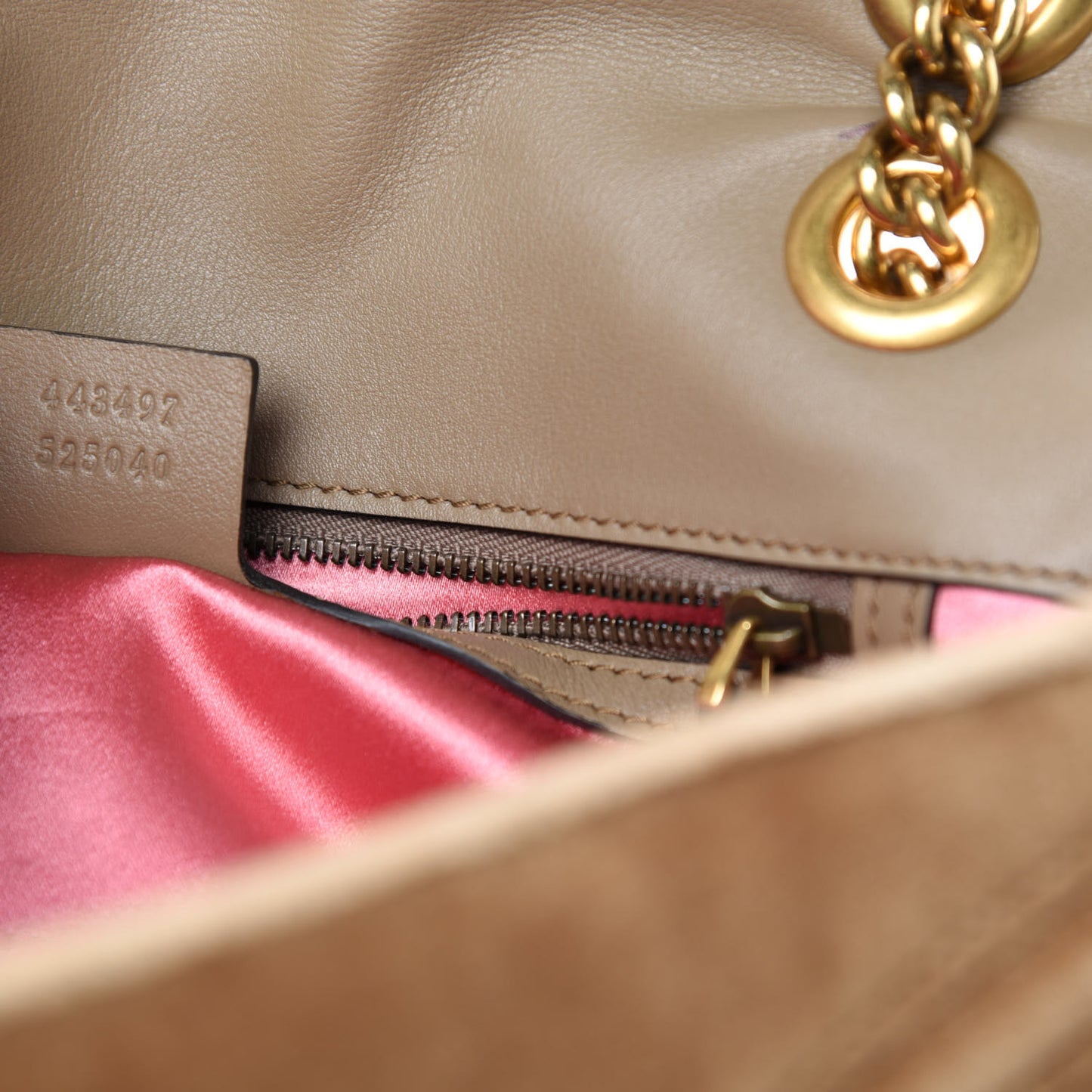 Velvet Matelasse Small GG Marmont Shoulder Bag Taupe