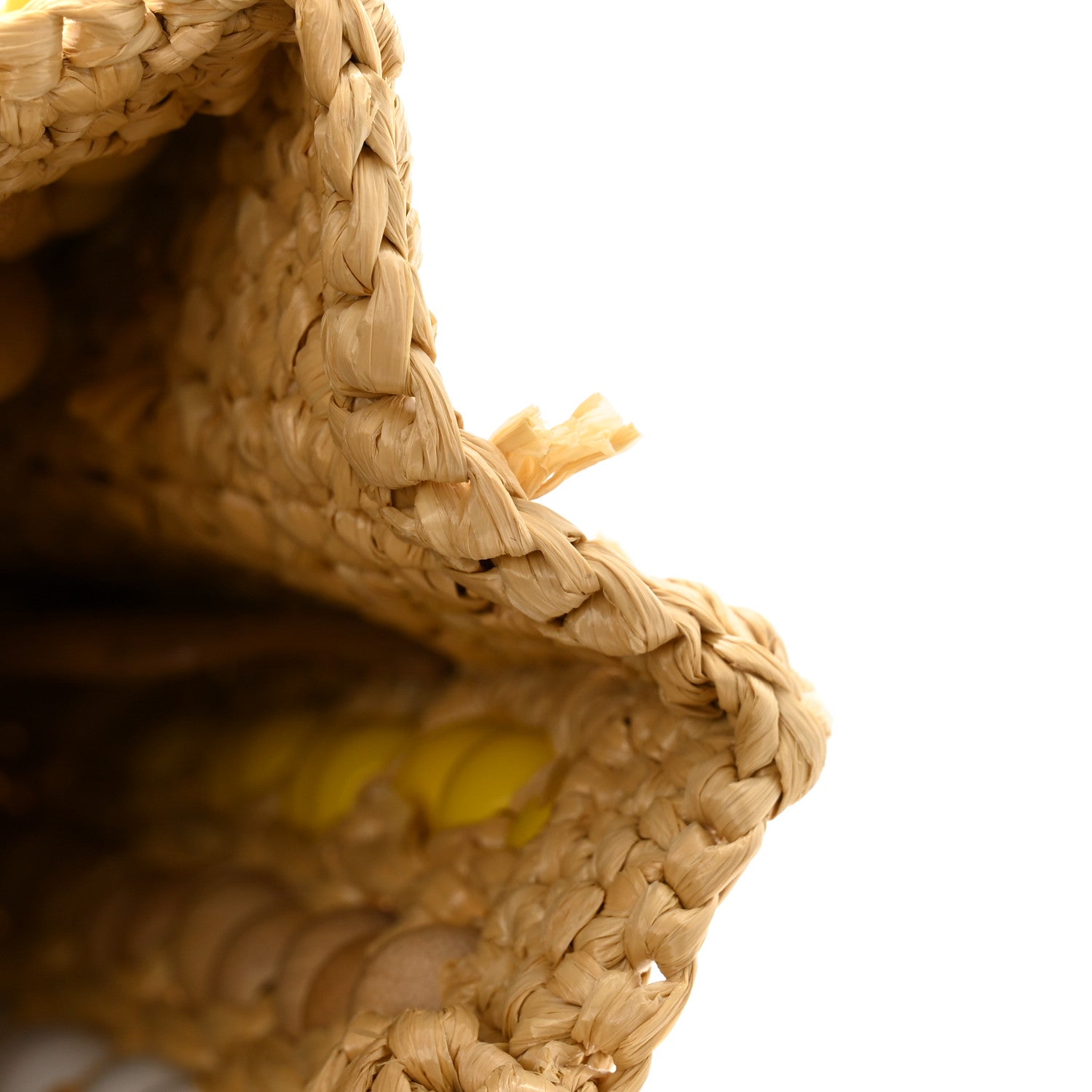 Prada Raffia Wood Bead Embroidered Logo Tote Bag Naturale 10 of 11