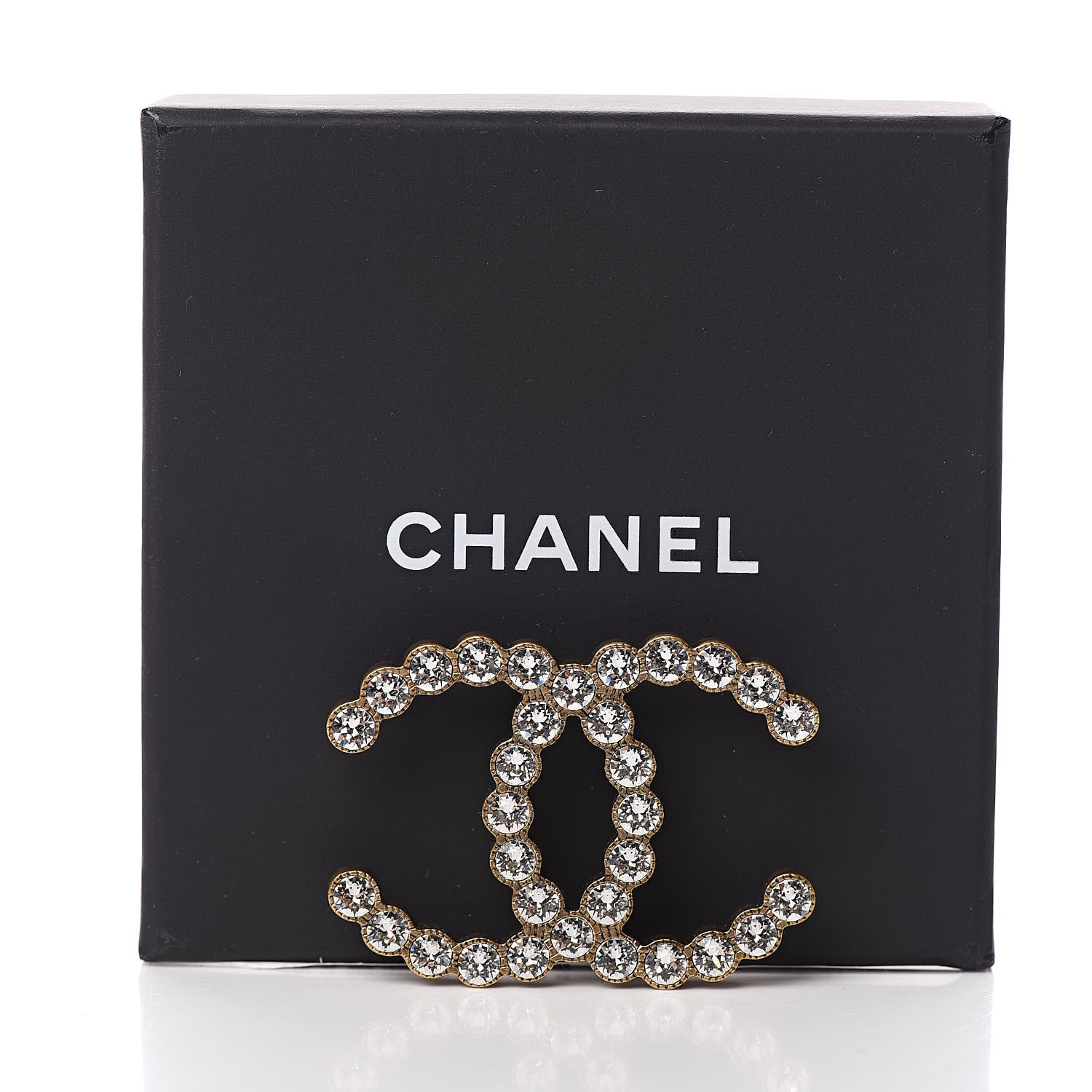 Chanel Crystal Large CC Brooch Gold 5 of 5