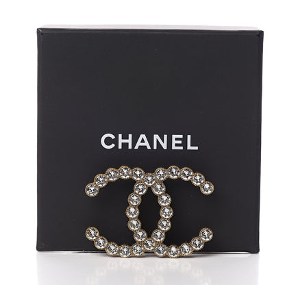 Chanel Crystal Large CC Brooch Gold 5 of 5