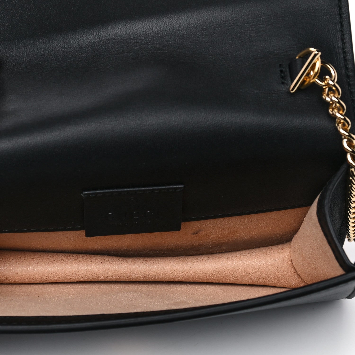 Gucci Calfskin Super Mini Sylvie Chain Shoulder Bag Black 6 of 9
