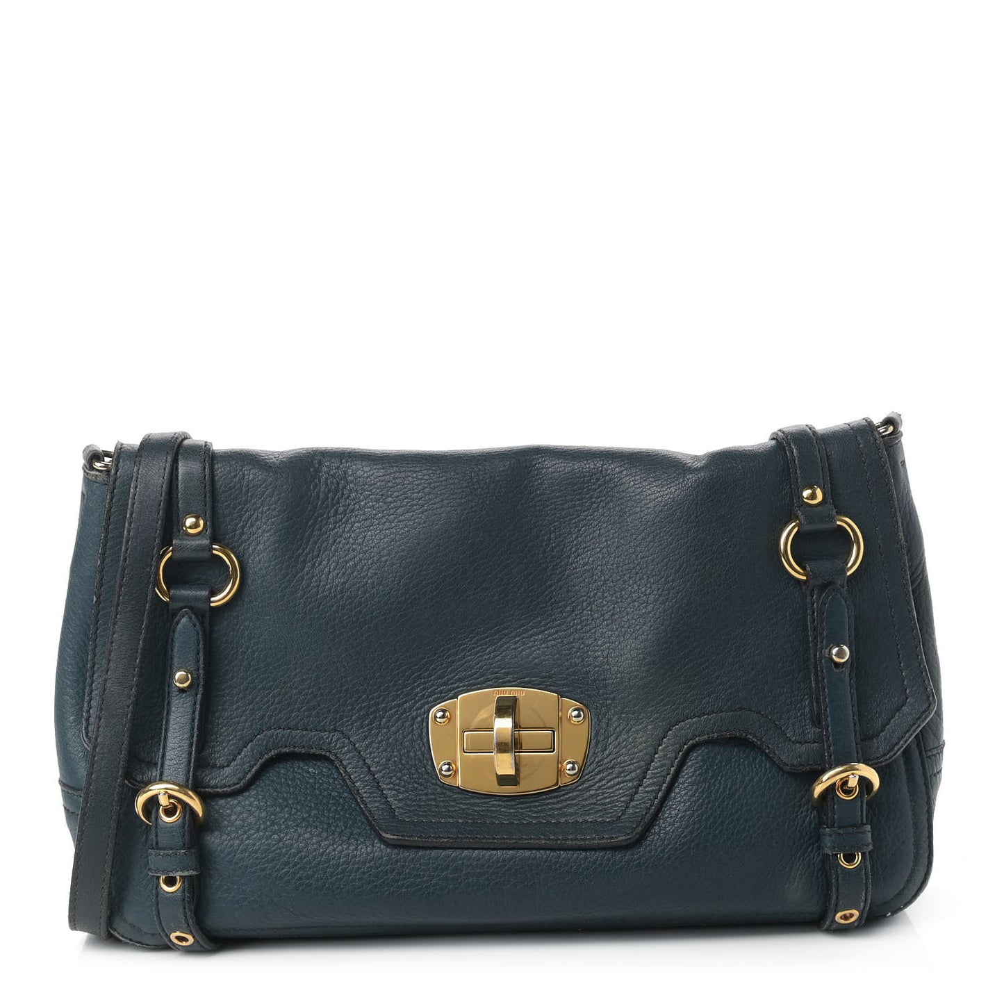 Cervo Small East-West Flap Shoulder Bag Blue