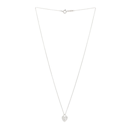 Tiffany Sterling Silver Heart Lock Pendant Link Necklace 3 of 4