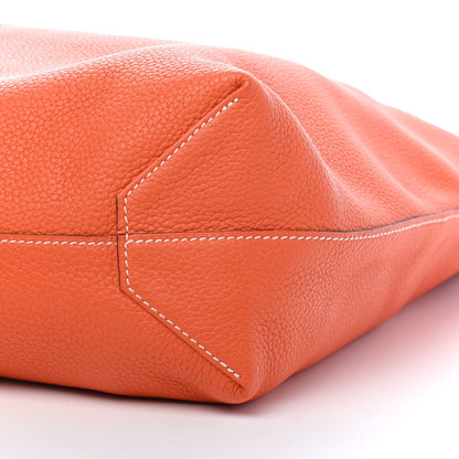 Hermes Taurillon Clemence Double Sens 36 Reversible Tote Orange Sanguine 11 of 16