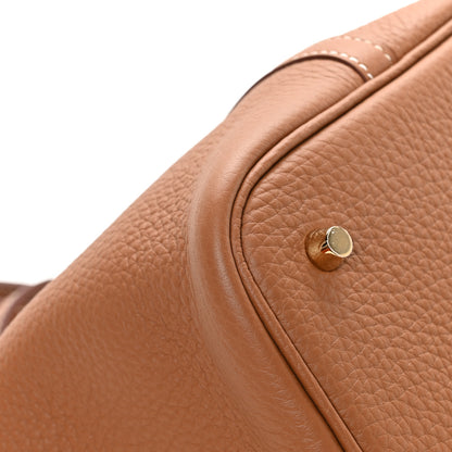Hermes Taurillon Clemence Picotin Lock 22 MM Gold 9 of 13