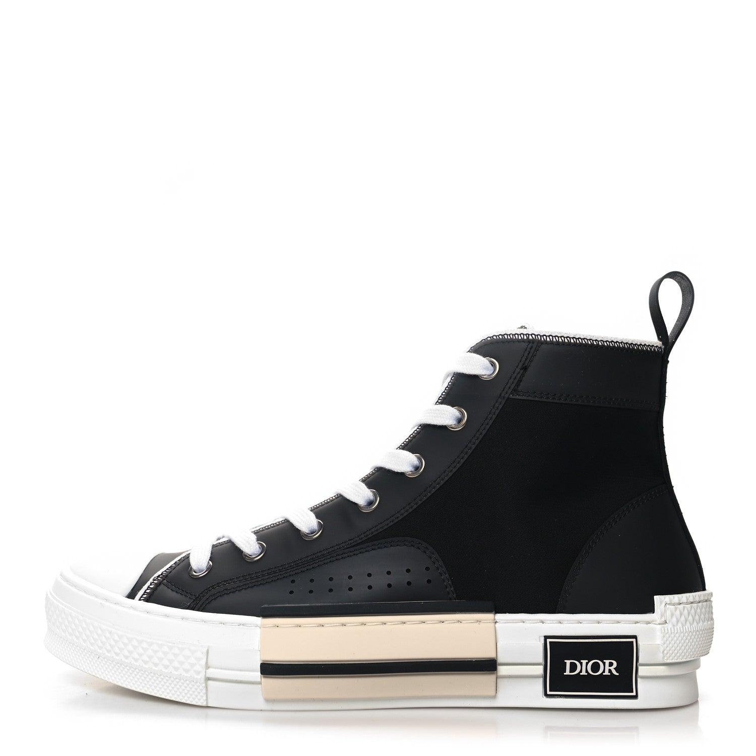 Christian Dior Oblique Kumo Mens B23 High Top Sneakers 40.5 Black Beige 1 of 8