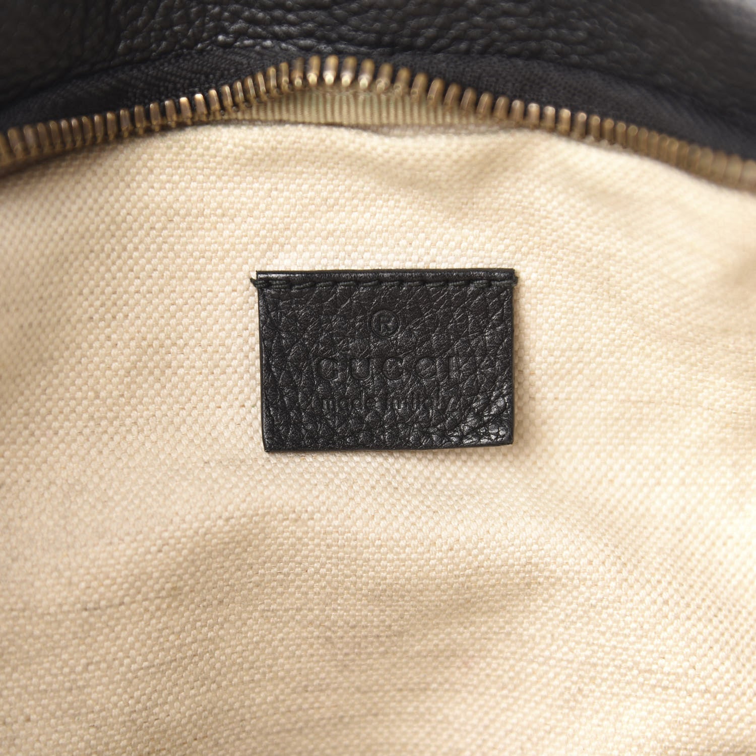 Gucci Grained Calfskin Logo Belt Bag Black 12 of 14