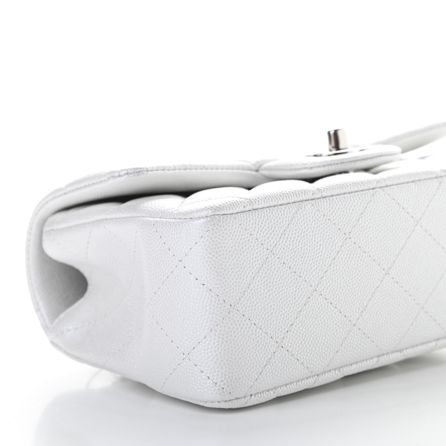Chanel Iridescent Caviar Quilted Mini Top Handle Rectangular Flap White 9 of 11