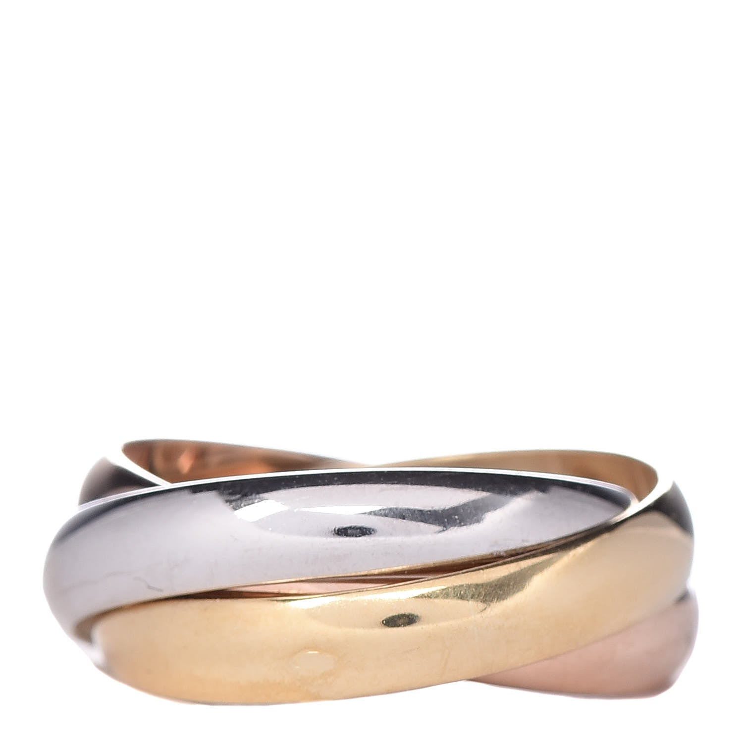Cartier 18K Pink Yellow White Gold Classic Les Must De Trinity Ring 51 5.75 3 of 6