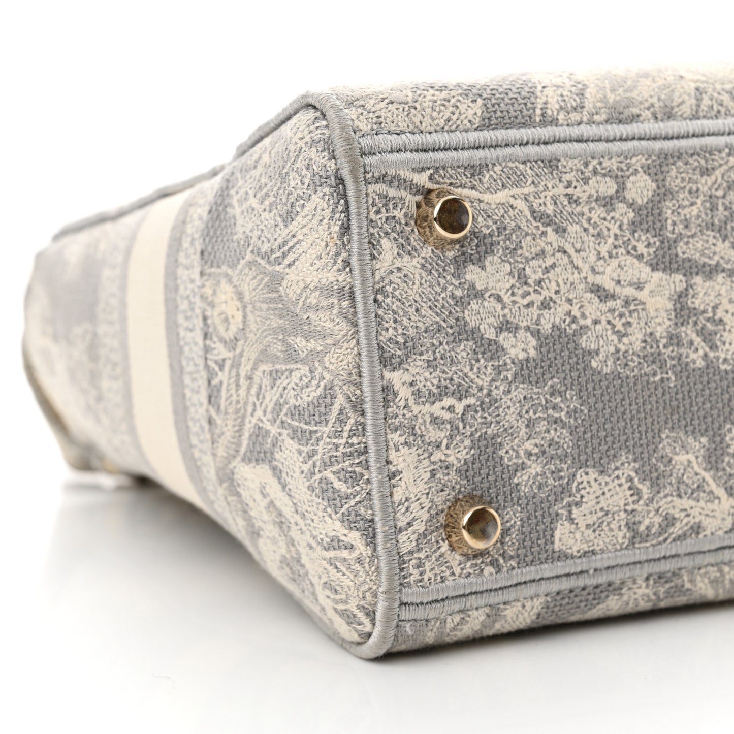 Canvas Toile De Jouy Reverse Embroidered Medium Lady D-Lite Gray