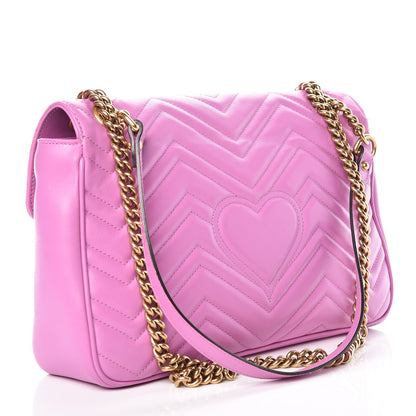 Gucci Calfskin Matelasse Medium GG Marmont Shoulder Bag Candy Mousse 3 of 10