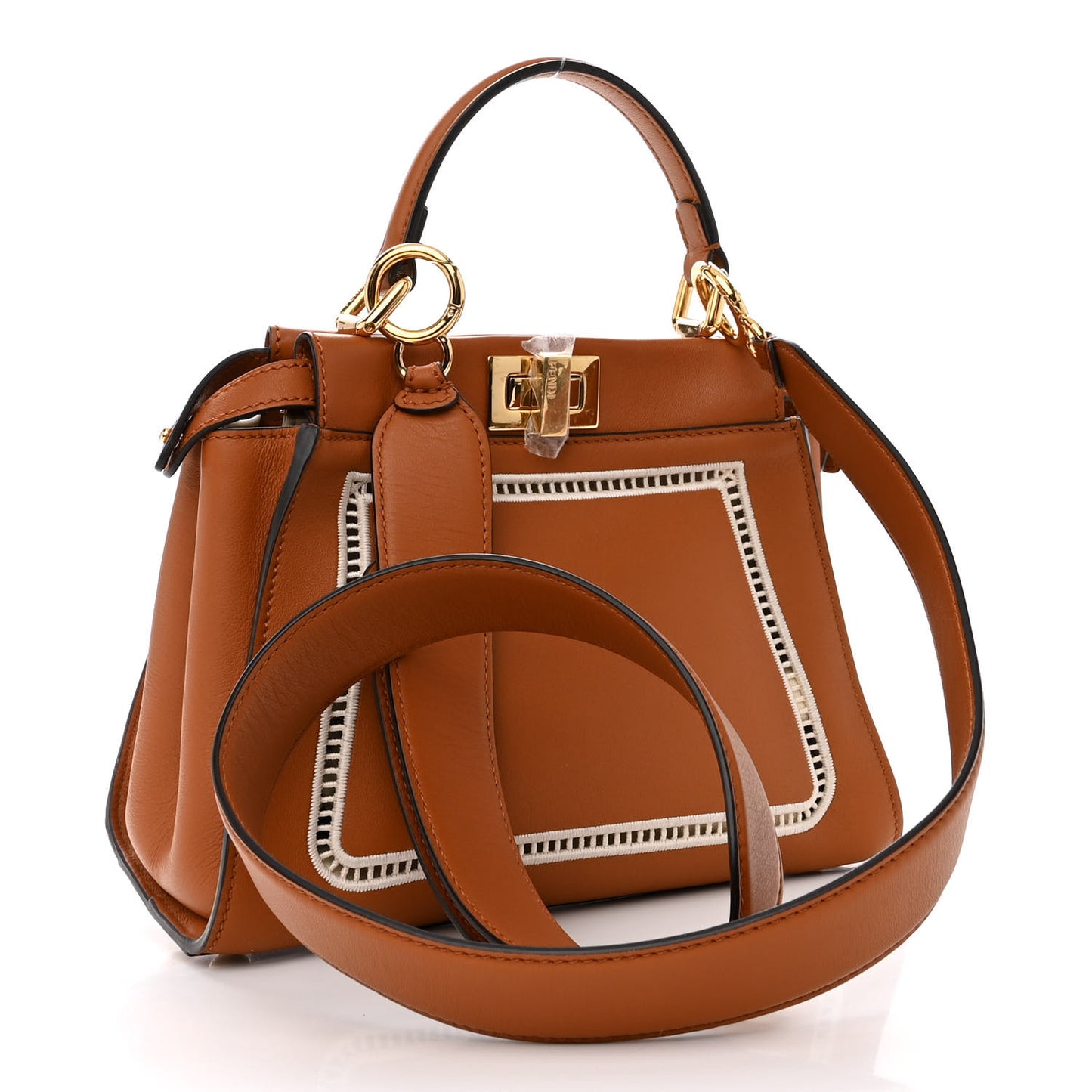 Calfskin Floral Ajour Embroidered Mini Peekaboo Iconic Satchel Brandy Garza