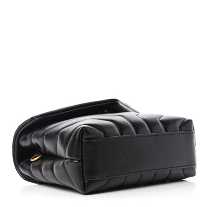 Saint Laurent Calfskin Y Quilted Monogram Toy Loulou Crossbody Bag Black 4 of 11