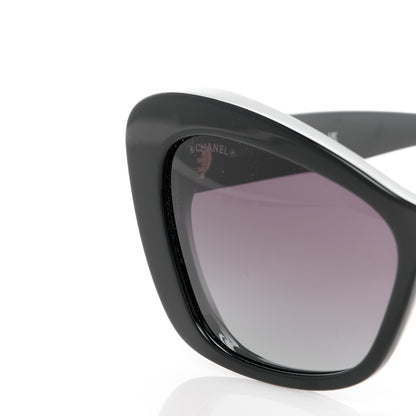 Chanel Acetate Pearl Cat Eye CC Sunglasses 5481-H Black 7 of 8